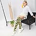 Petunny Striped Thigh High Socks Striped Over Knee High Socks for Women,Yellow&Black,Wide Stripes