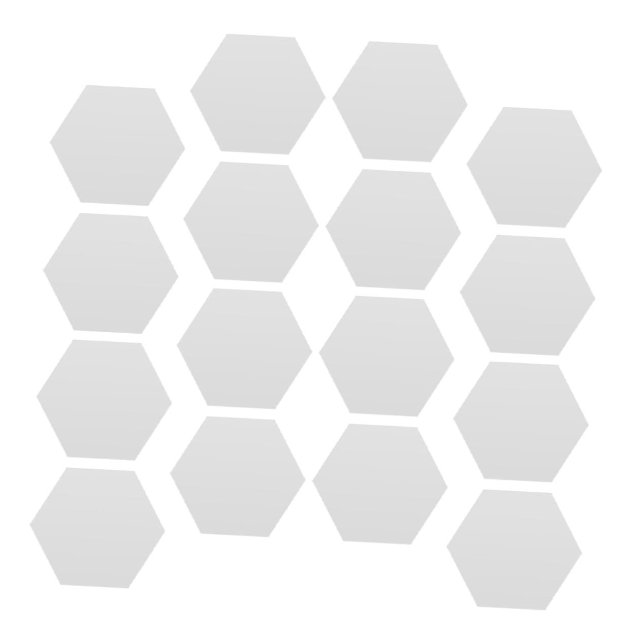 Vaguelly 24pcs Hexagonal Acrylic Mirror Stickers Self-Adhesive Wall Mirror Decals Non-breakable for Bathroom Living Room Decor