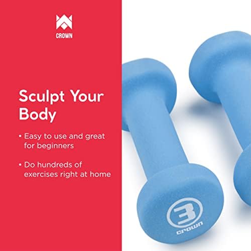 Set of 2 Body Sculpting Hand Weights - Soft Neoprene Coated Dumbbell Set - Supplies for Exercise, Workout, Weight Loss, Body Building - For Men, Women, Seniors, Teens, and Youth 3 Set of 2 Body Sculpting Hand Weights - Soft Neoprene Coated Dumbbell Set - Supplies for Exercise, Workout, Weight Loss, Body Building - For Men, Women, Seniors, Teens, and Youth