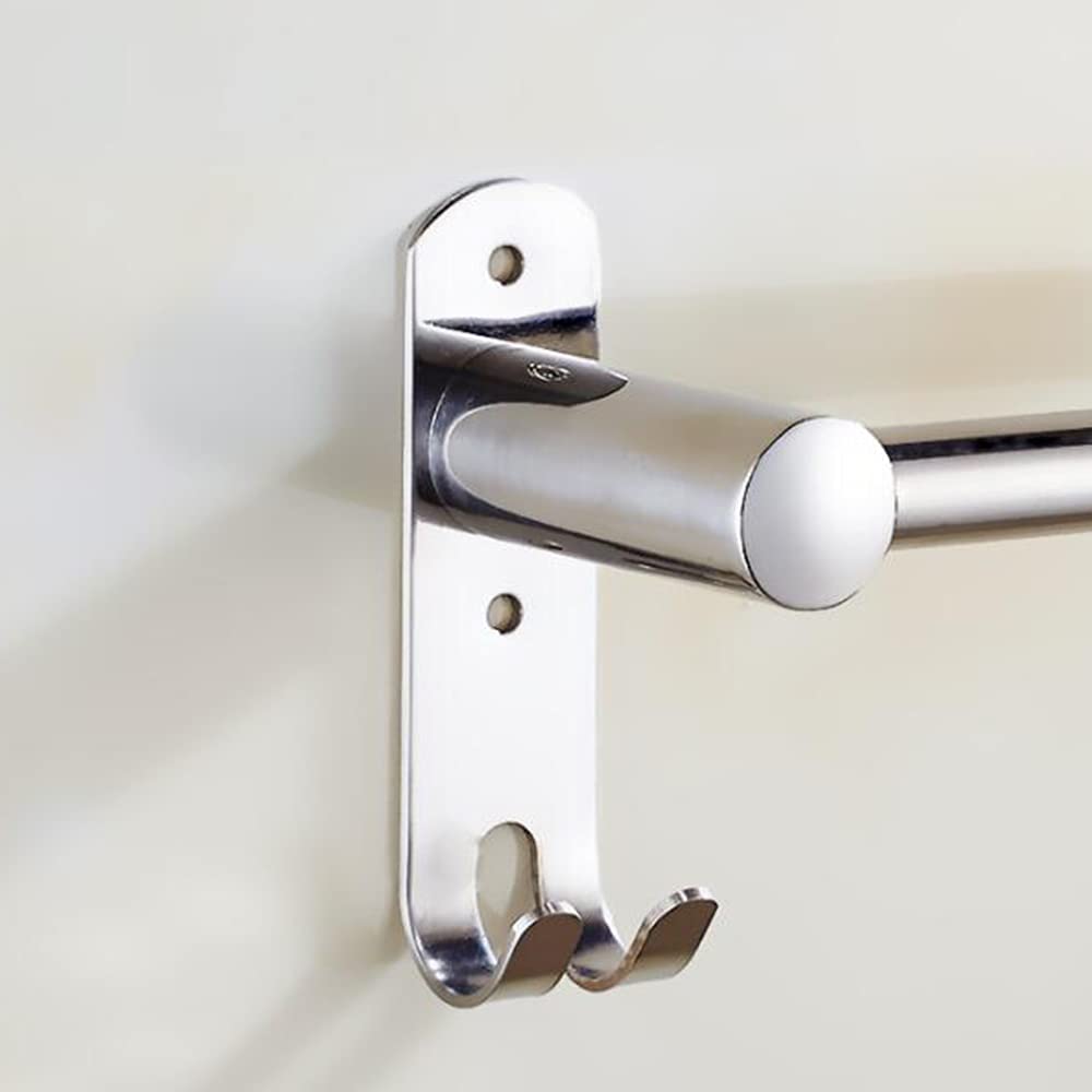 ISCBAFYX Toallero Toallero de baño de Acero Inoxidable para Montaje en Pared con Ganchos - Toallero sin taladrar para la bañera - Autoadhesivo - Rango de Medidas: 30-120 cm/60 cm