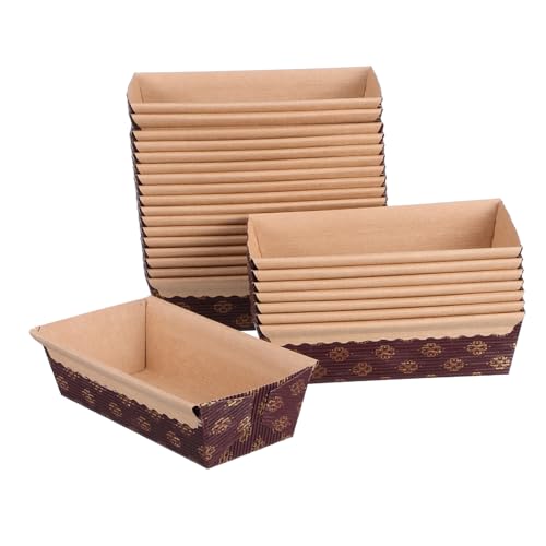 BESTOYARD 25piezas Moldes Desechables De Papel Para Pan Bandejas De Hornear Forma De Barco Para Panes y Pasteles Resistentes Al Calor y Antigrasa