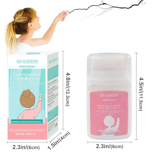 Wandfarbe ausbessern weiß 100ml, Wandreparatur rollbürste mit wandreparaturpaste, Spachtelmasse Weiß, Innen Stehaufe Wandfarbe Ausbessern, Spachtelmasse Bohrloch Füllung, Graffiti, Kratzer, Flecken