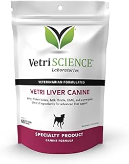 VetriScience Laboratories - Vetri Liver Canine, Liver Support Formula for Dogs, 60 Bite Sized Chews