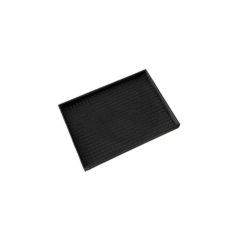 Bandeja de madera negra para servir – Expositor rectangular de aromaterapia y joyas – Almacenamiento versátil de objetos para baño, postres, zumo y desayuno – perfecta para decoración del hogar