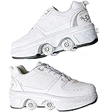 ★ La conception unique du bouton invisible empêche l'ouverture accidentelle. Il y a un bouton à l'arrière de la chaussure. Appuyez dessus et les roues s'ouvriront. Appuyez sur le bouton et maintenez-le enfoncé, poussez la roue vers la plaque inférieure, puis relâchez-la.