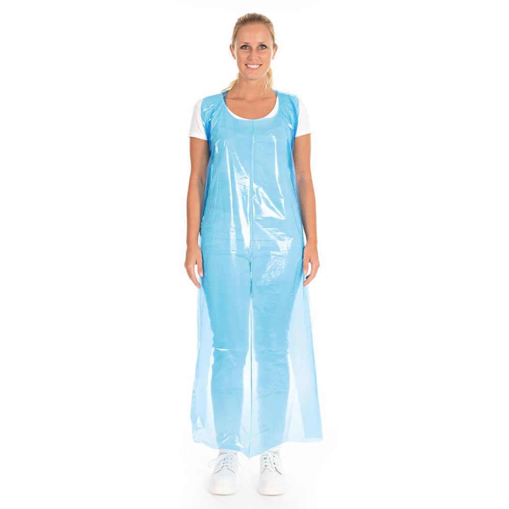 Franz Mensch 250 Stück Hygostar Einwegschürzen ca. 35 my | LDPE, blau, 35my, L: 150cm, B: 100cm, Karton, Einwegschürzen, Küchenschürzen,Einwegschürzen
