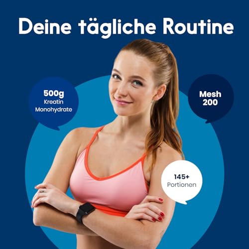 Creatin Monohydrat Pulver 500g - Kreatin Monohydrat in mikronisierter Qualität 100% vegan - Laborgeprüft - Verpackung kann variieren
