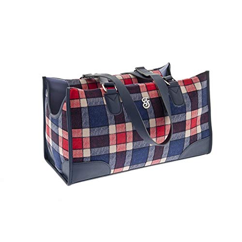 Ferribiella Borsa Trasportino Cane Mokka Tartan 43X18X25 Cm + Pochette