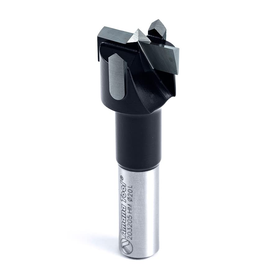 Amana Tool - 203205 Carbide Tipped Hinge Boring Bit L/H 20mm Dia x 57mm Long x 10mm Shank
