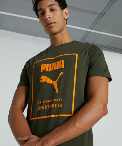 Image of Puma Men's Cotton Essential Box Graphic Print Slim Fit Tees