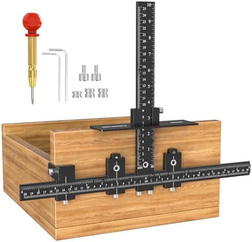 Adjustable Cabinet Hardware Jig With Center Punch - Aluminum Alloy Handle Template Tool For Drawer & Door Pulls