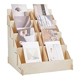 HOBBIESAY 1 Set Holzständer Grußkartenständer Holzaufkleber Aufbewahrungsregal Für Einzelhandelstheken Tischzubehör