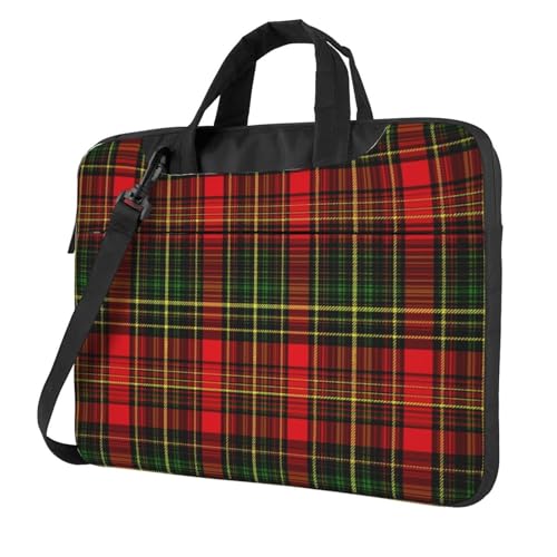 Maletín portátil impermeable Tartan rojo y verde 15.6" miniatura 1