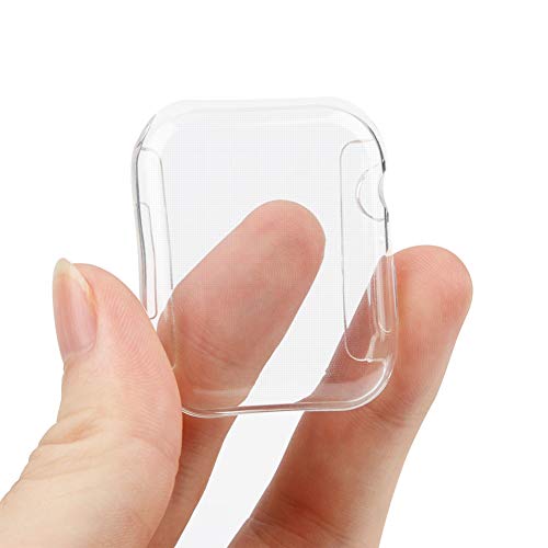 [2Pack] Compatible with Apple Watch Series 4 Screen Protector/Case, Minfex All-Around 0.3mm HD Clear Ultra-Thin Protective Cover Soft TPU Bumper for 2019 New iWatch Series 4(44mm) (Clear, 44mm)