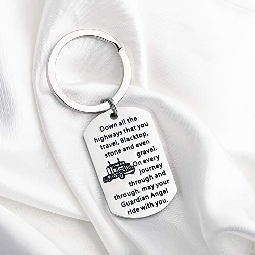 FUSTMW Drive Safe Keychain Car Owner Gift May Your Guardian Angel Ride With You Car Lover Gift2