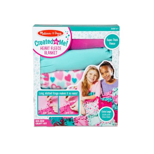 Melissa & Doug Created by Me! Heart Fleece Blanket, No-Sew Quilt Craft Kit - image 1