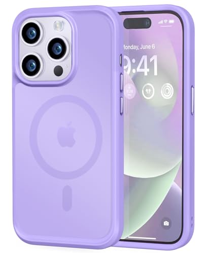 Image of MOCCA Strong Magnetic for iPhone 14 Pro Case, [Compatible with Magsafe][13FT Military Drop Protection] Slim Translucent Matte Shockproof Case for iPhone 14 Pro Phone Case 6.1'', Light Purple