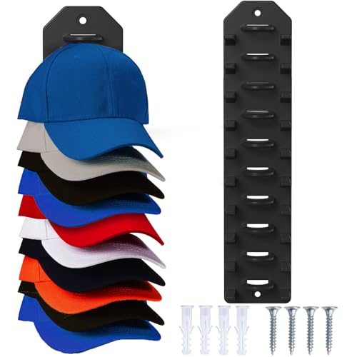 PHAIN Hat Organizer for Baseball Caps,Hat Rack for Wall, Compact