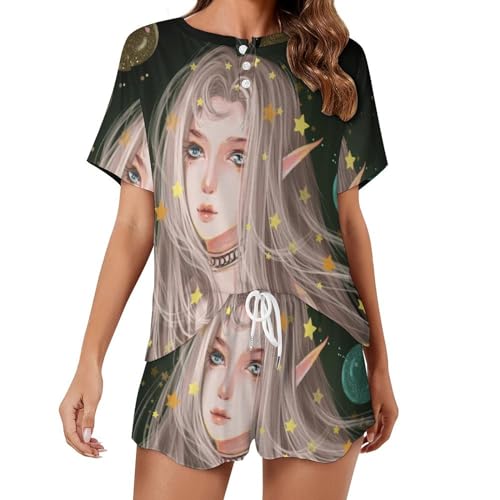 Pyjama femme manches courtes De La Fée anti-transpiration pour nuits d'été
