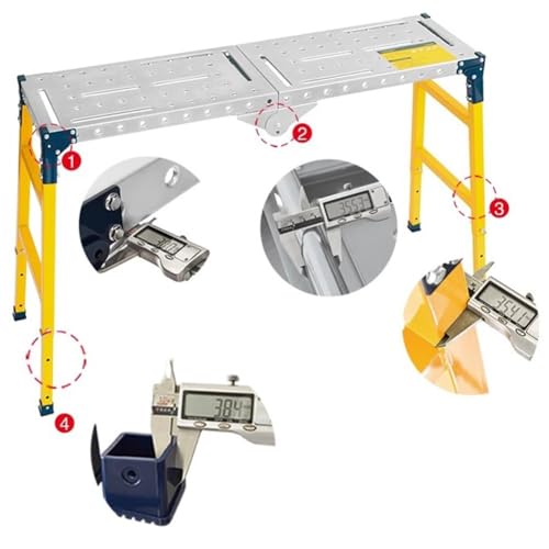 Escabeau réglable en acier et plate-forme d'échafaudage pliable - 4