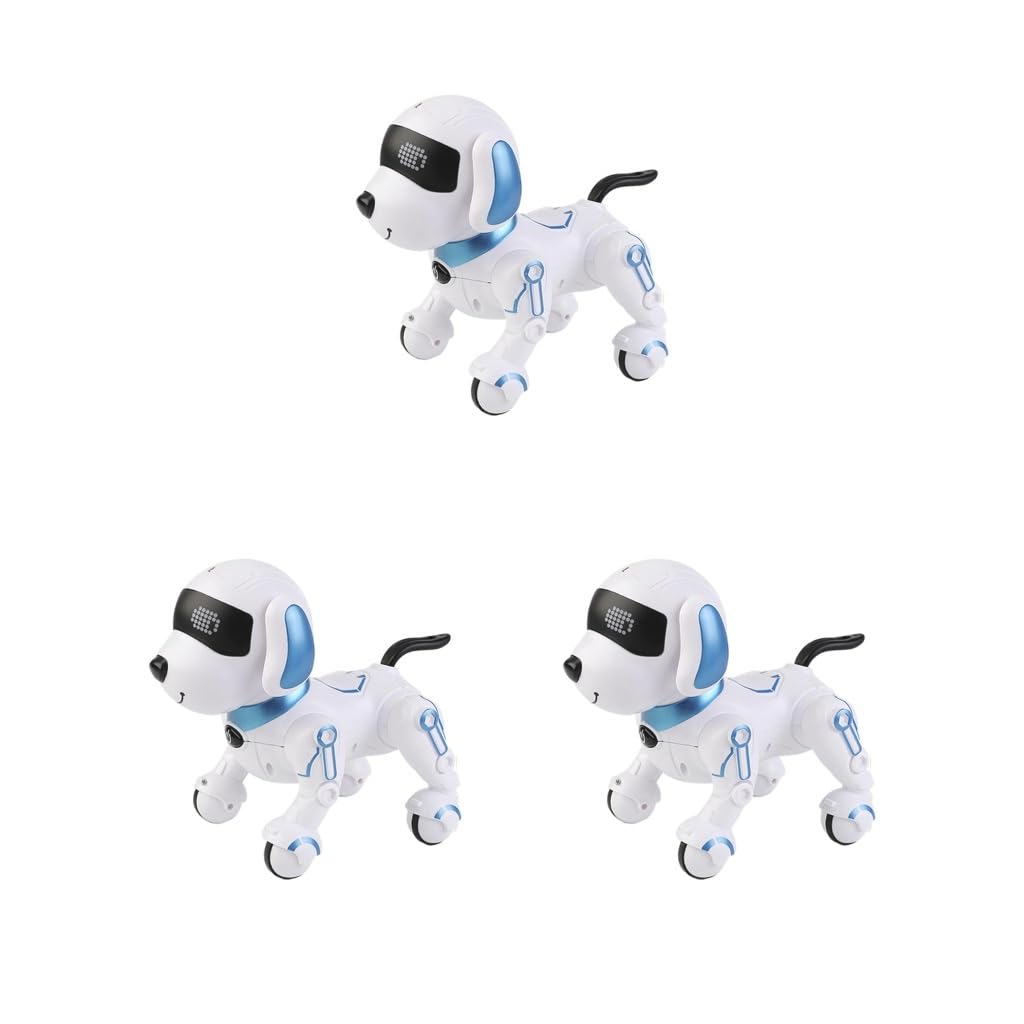 3 zestaw pilot zdalnego sterowania robot zabawka dla psa tańczący lewy inteligentny szczeniak dla 5 6 7 8 9 10 11 12 niebieski