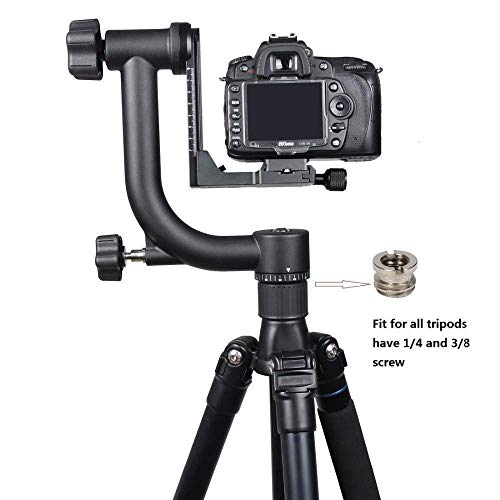 Image of Professional Heavy Duty Metal 360 Degree Panoramic Gimbal Tripod Head with Arca-Swiss Standard 1 /4'' Quick Release Plate and Bubble Level for Digital SLR Cameras up to 30lbs /13.6kg
