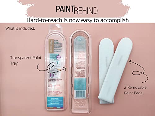 Paint Behind Refill Pack With Paint Tray 16 In. L X 12 In. W X 12 In. H Nylon Flat Paint Brush For Paint Behind Toilet Tool - Hard To Reach Areas, Wall Painting Supplies For Home Improvement Paint Kit #TOP2