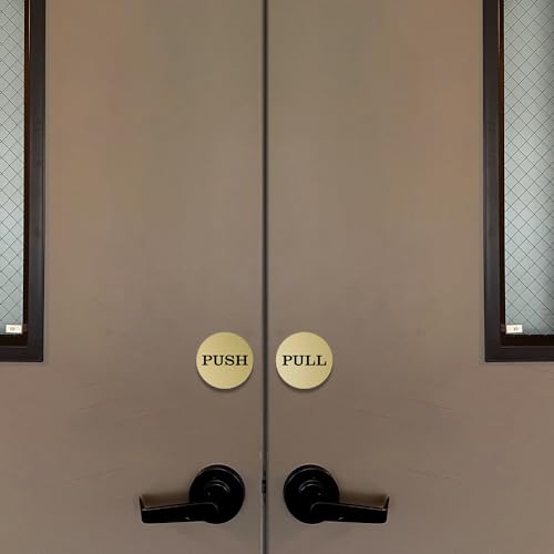 Panneaux de porte Push Pull noirs signalétique circulaire adhésive murale - 5