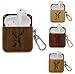 Produktbild Handgefertigte Holzwerk Germany® Apple AirPods 1 & 2 Stoßfeste Schutz-Hülle Cover Hülle Etui LED Frontseite Sichtbar Tasche Natur Holz-Hülle Ahorn Braun kabelloses Laden inkl. Karabiner Hirsch Motiv