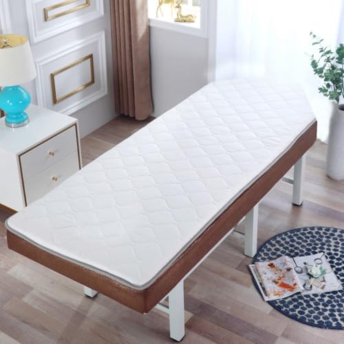 ksxnkhk Blanco (t), 185 x 70 cm, colchón de Esponja para Mesa de Masaje de SPA con Banda elástica, Antideslizante, Grueso, 4 cm, sin Agujero, Almohadilla para SPA, salón de Belleza