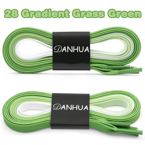Image of Flat Colorful Shoelaces Gradient Rainbow Shoe Lace Shoestring 2 Pair