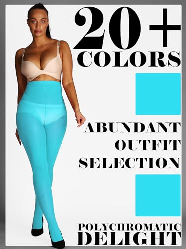 Image of HONENNA Semi Opaque Silky Women Pantyhose Tights, 20+ Colors Invisibly Toe Reinforced 60 Den Size A-E