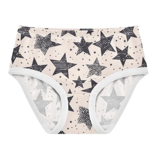 Wusikd Ink Stars Girls' Underwear Cotton Black Girls Briefs Soft Toddler Underwear 2T