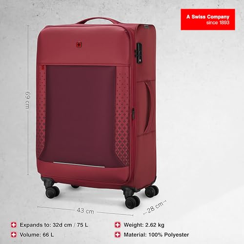 Image of WENGER, Veric Medium Softside Case, Salsa, 66 Liters, Swiss Designed-Blend of Style & Function, 612317-X1