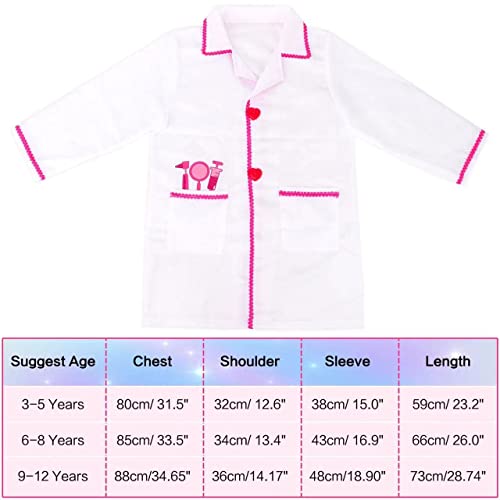 ANPHILE Kids Dentist Costume, Girls Dentist Costume Kids Doctor Costume Play Set for Halloween Career Day Dress Up