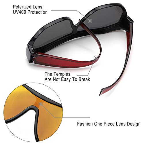 IGnaef Unisex Fit Over Sunglasses for Men Women Polarized Shades with UV Protection for Fishing IF58043