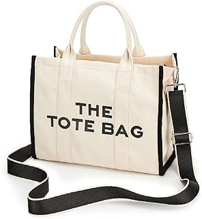 KALIDI Canvas Tote Bags for Women Handbag with Zipper Crossbody Bags with Adjustable Strap Shoulder Bags Top-handle Bag Ladies Handbags for School Work Shopping Travel