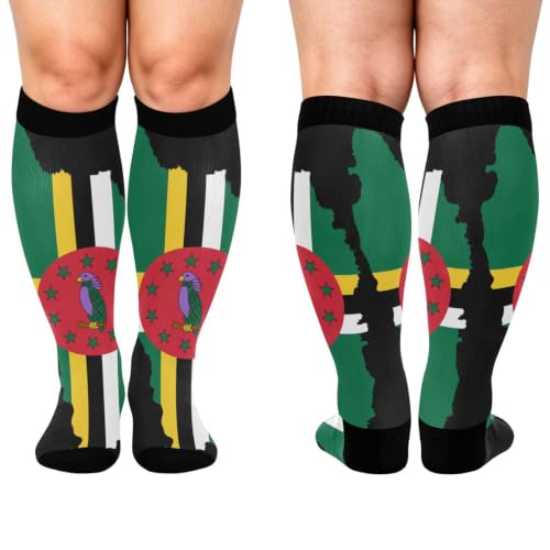 GuoChe Plus Size sports compression stockings Dominica National Pride Flag