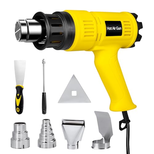 Carehabi Pistola de Calor 2000W,Pistola Aire Caliente 50℃- 600℃ Control de Temperatura,Decapador Térmico Protección,con Protección de Sobrecarga y Ideal para Manualidades