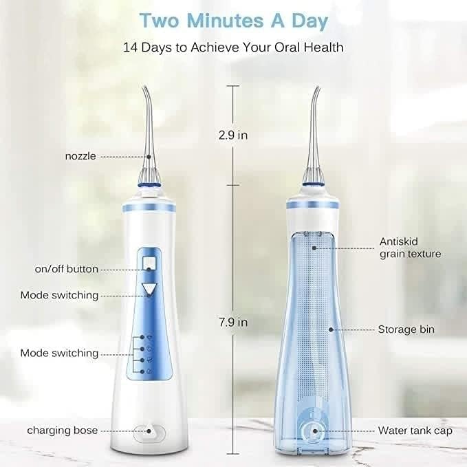 Water Flosser Cordless for Teeth - 3 Modes Dental Oral Irrigator, Portable and Rechargeable Waterproof Powerful Battery Life Easy to Clean Saves Space