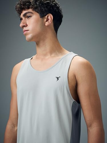 Image of TECHNOSPORT Men's Solid Slim Fit Scoop Neck Sports Innerwear Vest with TECHNOCOOL+ Quick Dry Anti Odour Anti Microbial 2 Way Stretch Soft & Smooth Activewear