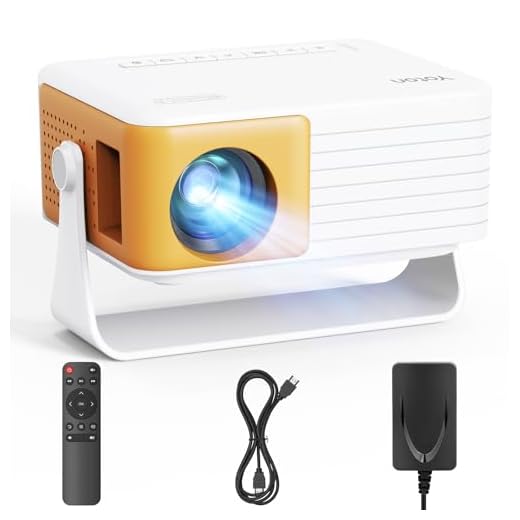 YOTON Mini Beamer Klein[180°Drehung & Auto Keystone] New Y3 Mini Projektor 1080P Unterstützt 15000L, 50% Zoom Tragbarer Beamer für Heimkino Schlafzimmer Kompatibel mit HDMI/USB/Phone/PS5/TV Stick