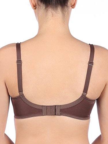 Image of Triumph International Women's Non Padded | Non Wired | 100I300 Minimizer 40G Chocolate Brown Full Coverage Bra | Pack of 1