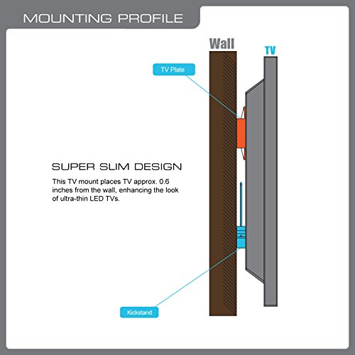 QualGear Universal Ultra Slim Low Profile Picture Hanging Style Wire Rope Stainless Steel Wall Mount for LED TV Upto 37-70-Inch - Image 4