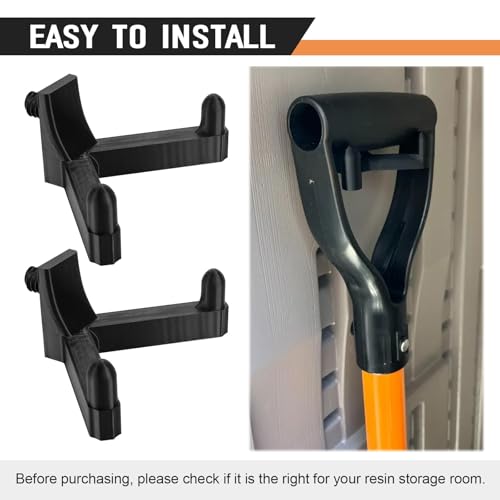Shed Hooks Tool Hanger Compatible With Suncast/Craftsman Outdoor Resin Storage Shed Shelves Accessories Shed Wall Brackets - Of Easily Link Sheds to Organize Shovels,Rakes and Other Tools(3PCS)