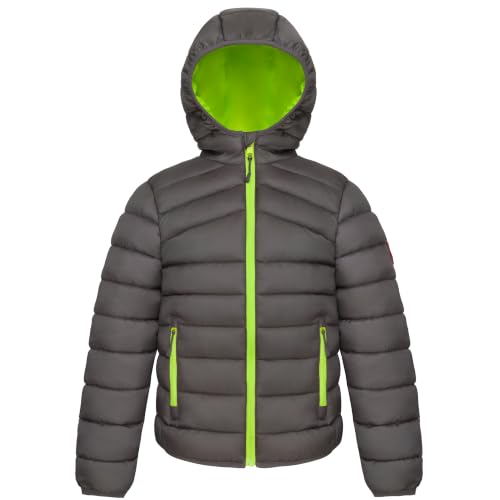Image of Rokka&Rolla Boys' Reversible Lightweight Water-Resistant Puffer Jacket | Lightweight Breathable Reversible Puffer Makes A Hooded Winter Coat For Boys To Wear During Cold Weather Activity