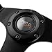 Spec-D Tuning Universal 320mm Racing Steering Wheel JDM Black Leather with Red Stitching