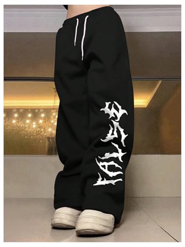 Men's Baggy Sweatpant Graphic Drawstring Waist Wide Leg Sports Sweat Pants Relaxed Fit Trousers2