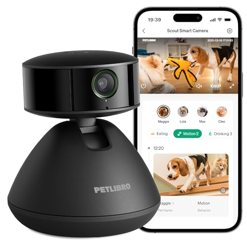 PETLIBRO AI Pet Camera Indoor with Phone App, 360° Auto Tracking Dog Camera Multi-Pet Recognition & AI Day Summary, 1080p Cat Camera Night Vision, 2-Way Talk WiFi Cam Pet with 2.4G/5G