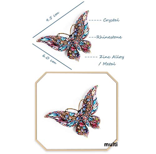 Image of Variety Styles Butterfly Brooch - Multi-Color Rhinestone Crystal Brooch Pin Cute Butterfly Shape Corsages Brooches Decoration Gift for Women